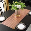PVC table mat with gold embossed hexagonal long towel table flag heat insulation pad, light luxury, modern, simple, fashionable, creative and elegant, cross-border no-wash table mat, waterproof, anti-slip, oil-proof, heat-resistant and wear-resistant details Picture